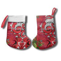 Personalised New Zealand Koru Pohutukawa Christmas Stocking Meri Kirihimete Aroha for Christmas LT9 - Polynesian Pride
