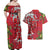 Personalised New Zealand Koru Pohutukawa Couples Matching Off Shoulder Maxi Dress and Hawaiian Shirt Meri Kirihimete Aroha for Christmas - Polynesian Pride