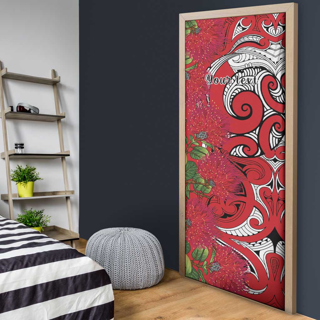 Personalised New Zealand Koru Pohutukawa Door Cover Meri Kirihimete Aroha for Christmas LT9 - Polynesian Pride