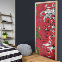 Personalised New Zealand Koru Pohutukawa Door Cover Meri Kirihimete Aroha for Christmas LT9 - Polynesian Pride