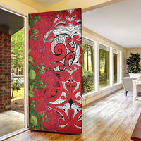 Personalised New Zealand Koru Pohutukawa Door Cover Meri Kirihimete Aroha for Christmas LT9 - Polynesian Pride