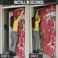 Personalised New Zealand Koru Pohutukawa Door Cover Meri Kirihimete Aroha for Christmas LT9 - Polynesian Pride