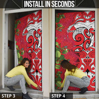 Personalised New Zealand Koru Pohutukawa Door Cover Meri Kirihimete Aroha for Christmas LT9 - Polynesian Pride