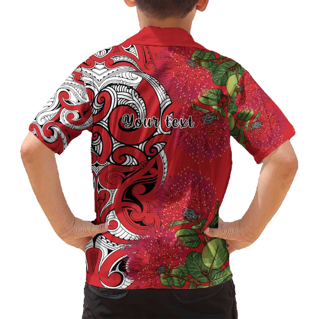 Personalised New Zealand Koru Pohutukawa Family Matching Long Sleeve Bodycon Dress and Hawaiian Shirt Meri Kirihimete Aroha for Christmas LT9 - Polynesian Pride