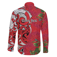 Personalised New Zealand Koru Pohutukawa Family Matching Puletasi and Hawaiian Shirt Meri Kirihimete Aroha for Christmas LT9 - Polynesian Pride