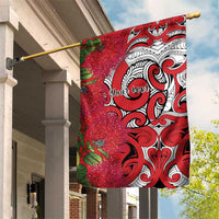 Personalised New Zealand Koru Pohutukawa Garden Flag Meri Kirihimete Aroha for Christmas LT9 House Flag Red - Polynesian Pride