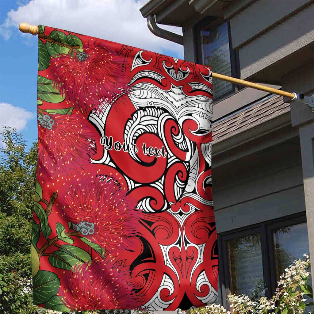 Personalised New Zealand Koru Pohutukawa Garden Flag Meri Kirihimete Aroha for Christmas LT9 - Polynesian Pride