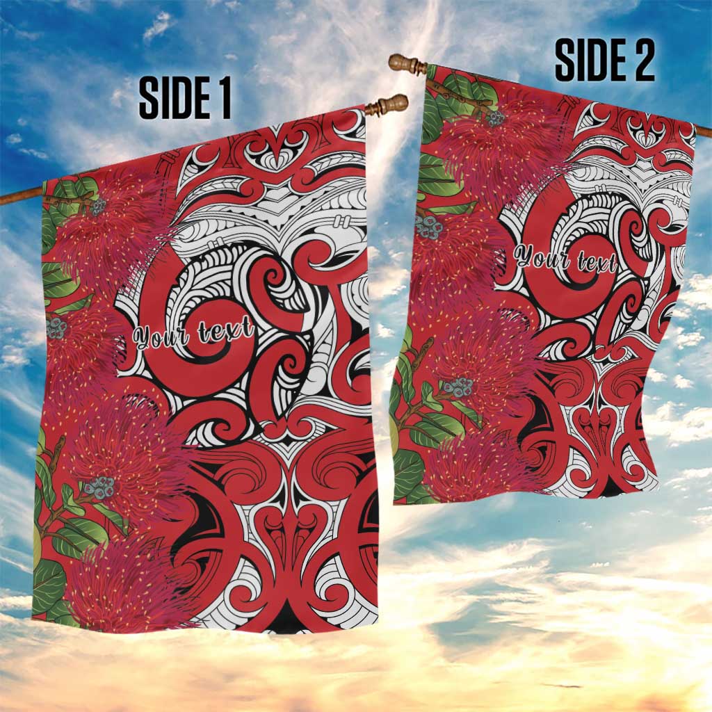 Personalised New Zealand Koru Pohutukawa Garden Flag Meri Kirihimete Aroha for Christmas LT9 - Polynesian Pride