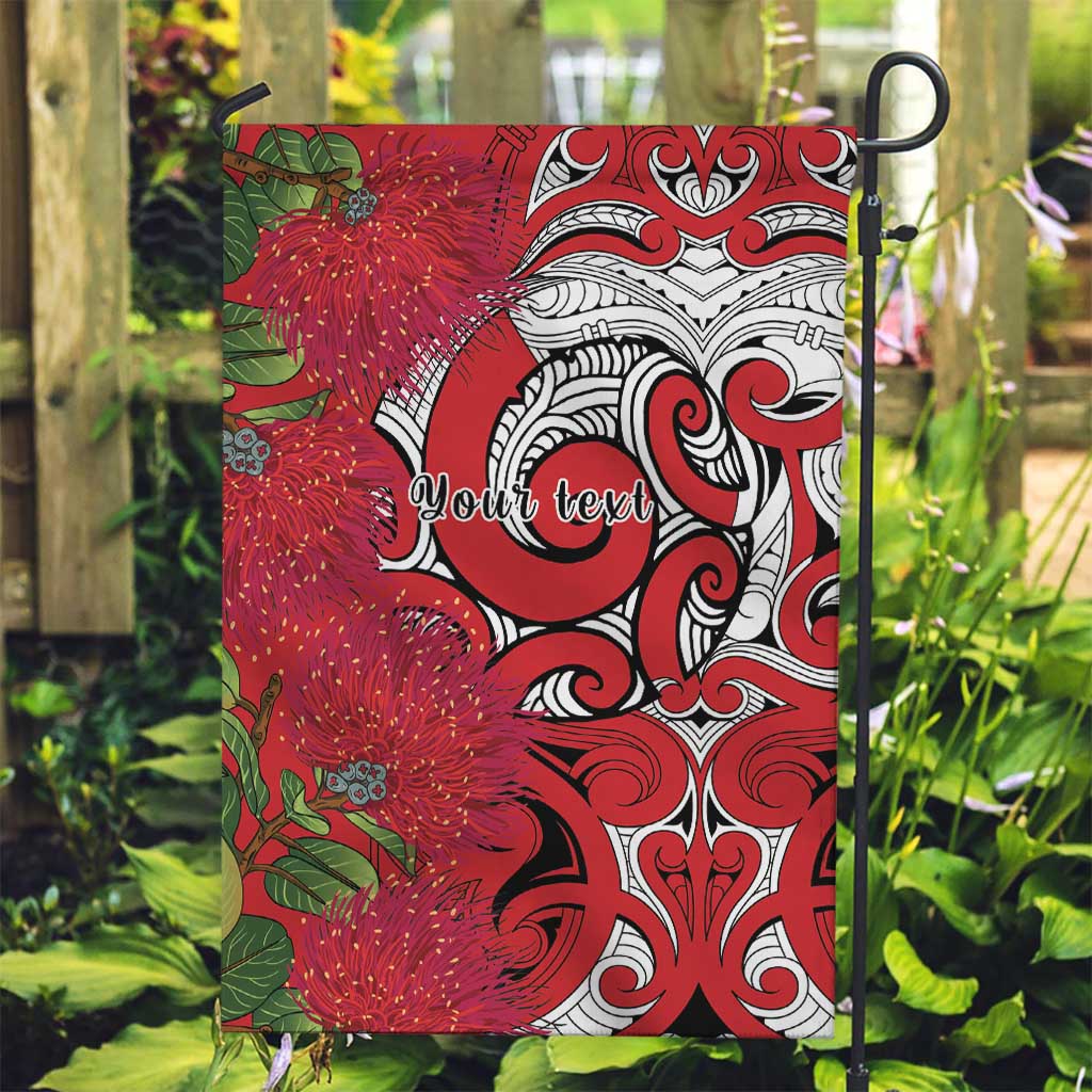 Personalised New Zealand Koru Pohutukawa Garden Flag Meri Kirihimete Aroha for Christmas LT9 Garden Flag Red - Polynesian Pride
