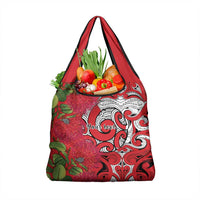 Personalised New Zealand Koru Pohutukawa Grocery Bag Meri Kirihimete Aroha for Christmas LT9 1-pack One Size Red - Polynesian Pride
