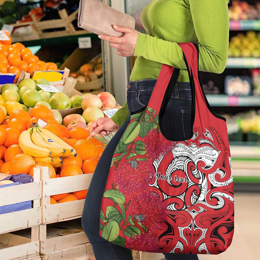 Personalised New Zealand Koru Pohutukawa Grocery Bag Meri Kirihimete Aroha for Christmas LT9 - Polynesian Pride