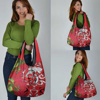 Personalised New Zealand Koru Pohutukawa Grocery Bag Meri Kirihimete Aroha for Christmas LT9 - Polynesian Pride