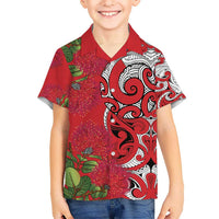 Personalised New Zealand Koru Pohutukawa Hawaiian Shirt Meri Kirihimete Aroha for Christmas LT9 - Polynesian Pride