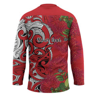 Personalised New Zealand Koru Pohutukawa Hockey Jersey Meri Kirihimete Aroha for Christmas LT9 - Polynesian Pride