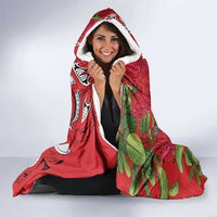 Personalised New Zealand Koru Pohutukawa Hooded Blanket Meri Kirihimete Aroha for Christmas LT9 - Polynesian Pride