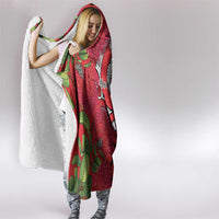 Personalised New Zealand Koru Pohutukawa Hooded Blanket Meri Kirihimete Aroha for Christmas LT9 - Polynesian Pride