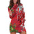 Personalised New Zealand Koru Pohutukawa Hoodie Dress Meri Kirihimete Aroha for Christmas - Polynesian Pride