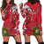 Personalised New Zealand Koru Pohutukawa Hoodie Dress Meri Kirihimete Aroha for Christmas - Polynesian Pride