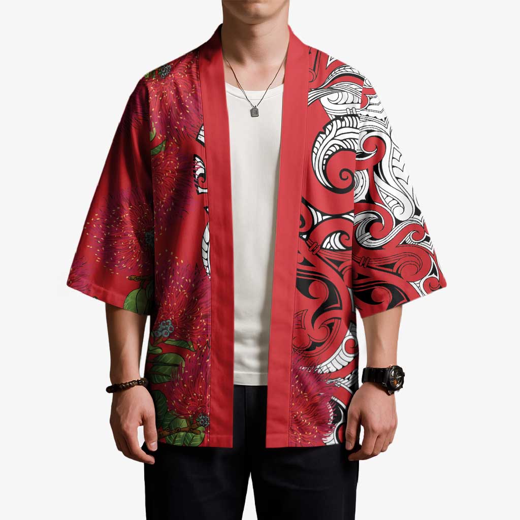 Personalised New Zealand Koru Pohutukawa Kimono Meri Kirihimete Aroha for Christmas LT9 - Polynesian Pride