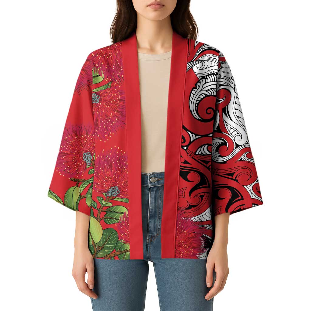 Personalised New Zealand Koru Pohutukawa Kimono Meri Kirihimete Aroha for Christmas LT9 - Polynesian Pride