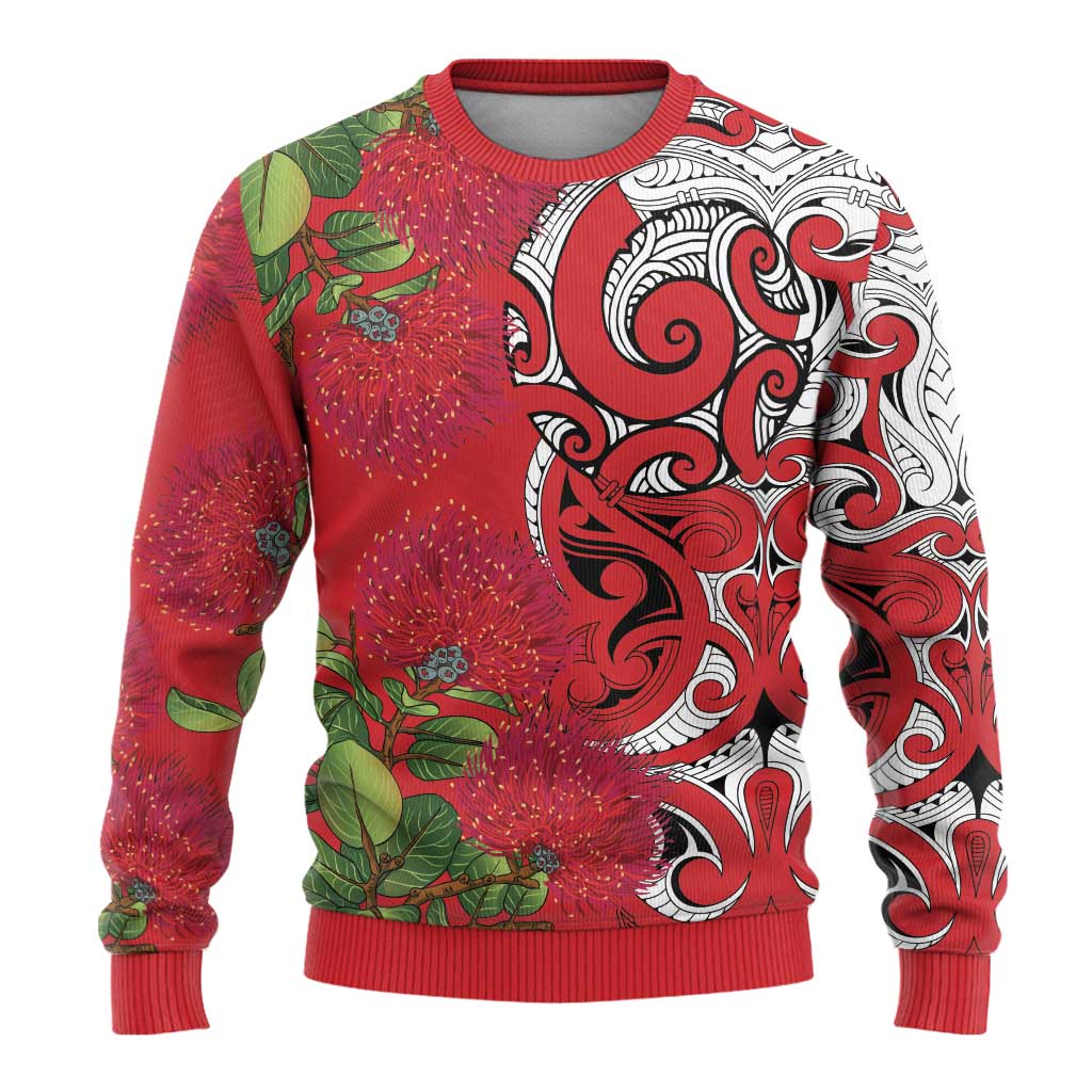 Personalised New Zealand Koru Pohutukawa Ugly Christmas Sweater Meri Kirihimete Aroha for Christmas LT9 - Polynesian Pride