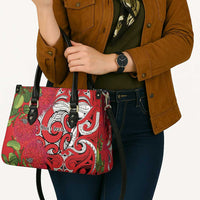 Personalised New Zealand Koru Pohutukawa Leather Bag Meri Kirihimete Aroha for Christmas LT9 - Polynesian Pride