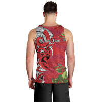 Personalised New Zealand Koru Pohutukawa Men Tank Top Meri Kirihimete Aroha for Christmas LT9 - Polynesian Pride