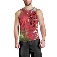 Personalised New Zealand Koru Pohutukawa Men Tank Top Meri Kirihimete Aroha for Christmas LT9 - Polynesian Pride