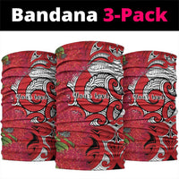 Personalised New Zealand Koru Pohutukawa Neck Gaiter Meri Kirihimete Aroha for Christmas LT9 package One Size: 25*50cm Red - Polynesian Pride