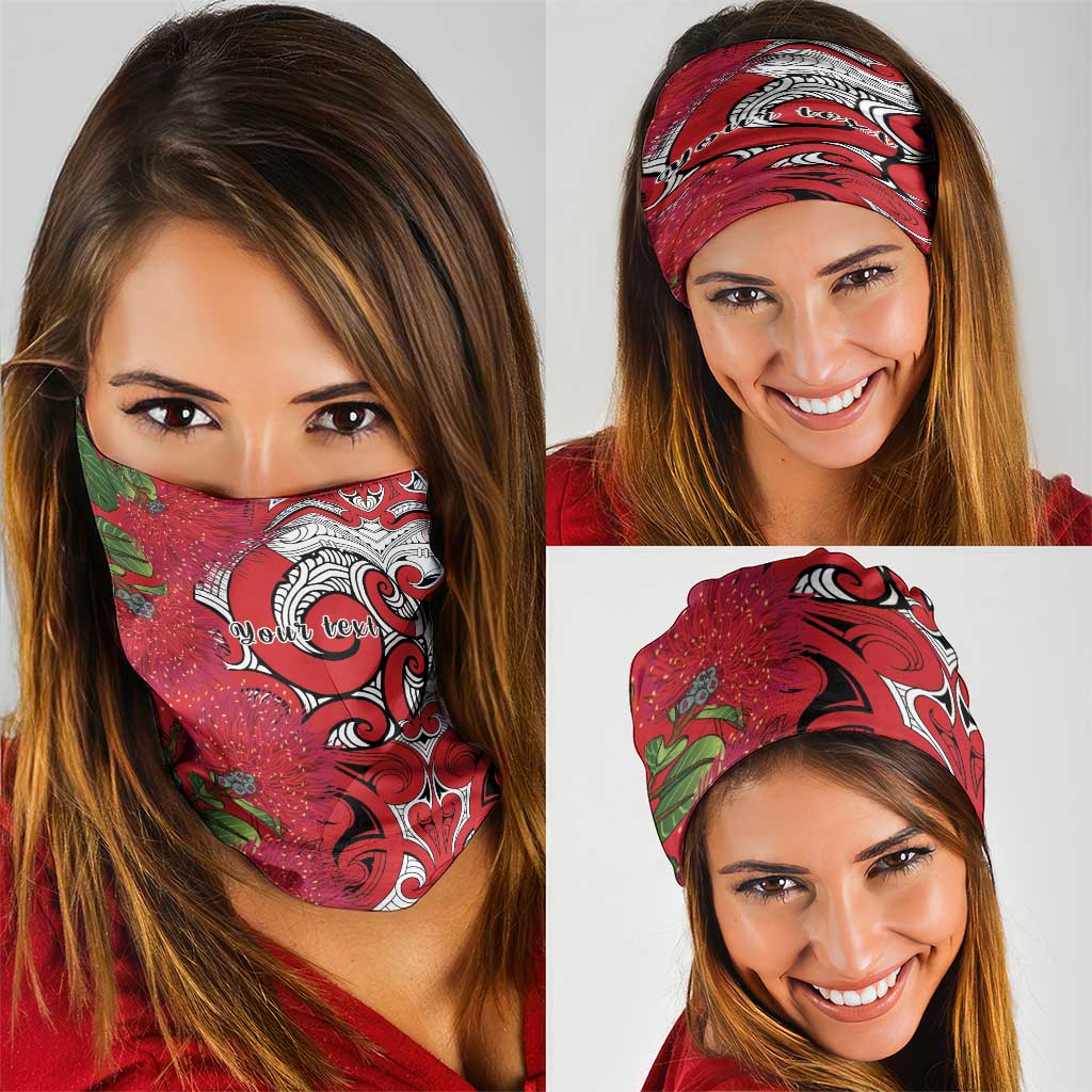 Personalised New Zealand Koru Pohutukawa Neck Gaiter Meri Kirihimete Aroha for Christmas LT9 - Polynesian Pride