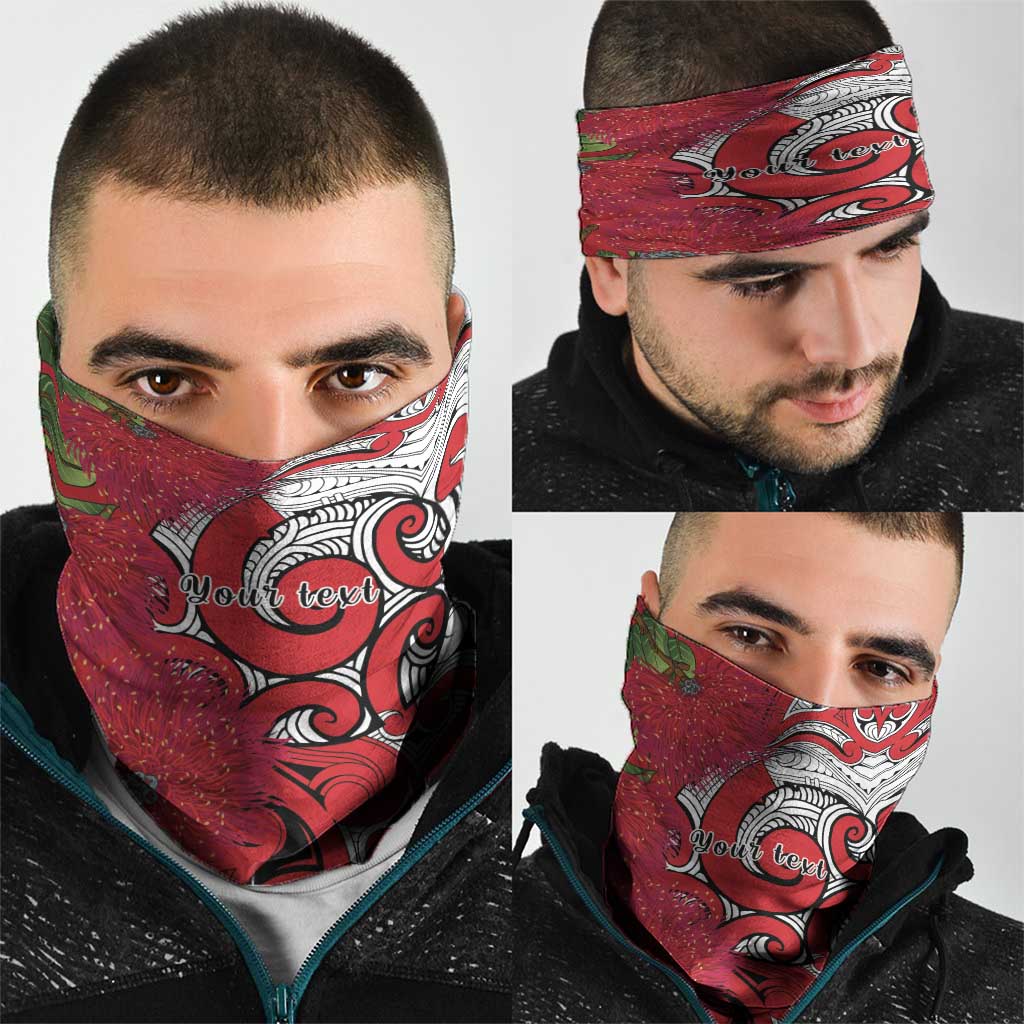 Personalised New Zealand Koru Pohutukawa Neck Gaiter Meri Kirihimete Aroha for Christmas LT9 - Polynesian Pride