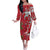 Personalised New Zealand Koru Pohutukawa Off The Shoulder Long Sleeve Dress Meri Kirihimete Aroha for Christmas - Polynesian Pride