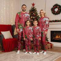 Personalised New Zealand Koru Pohutukawa Christmas Pajama Set Meri Kirihimete Aroha for Christmas LT9 - Polynesian Pride