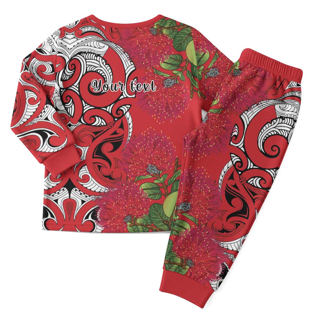 Personalised New Zealand Koru Pohutukawa Christmas Pajama Set Meri Kirihimete Aroha for Christmas LT9 - Polynesian Pride