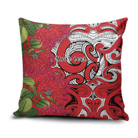 Personalised New Zealand Koru Pohutukawa Pillow Cover Meri Kirihimete Aroha for Christmas LT9 Red - Polynesian Pride
