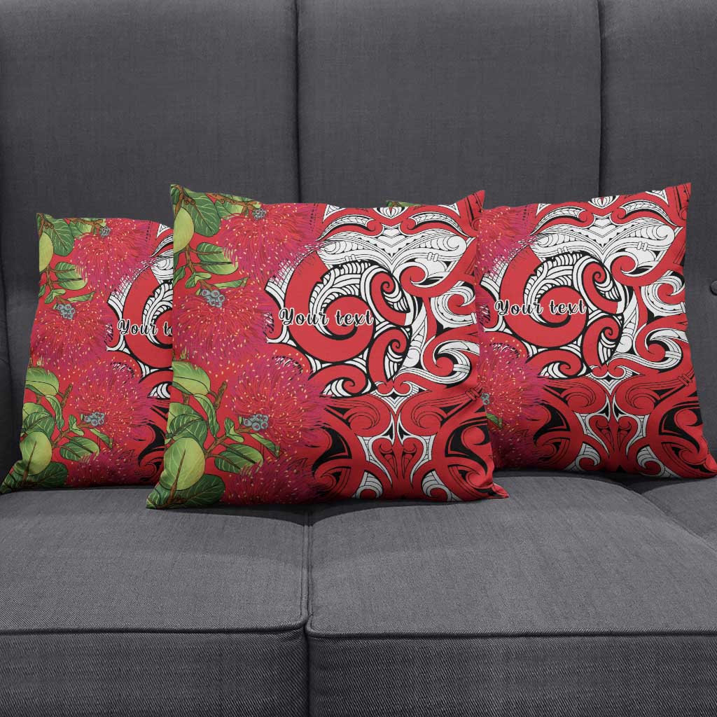 Personalised New Zealand Koru Pohutukawa Pillow Cover Meri Kirihimete Aroha for Christmas LT9 - Polynesian Pride