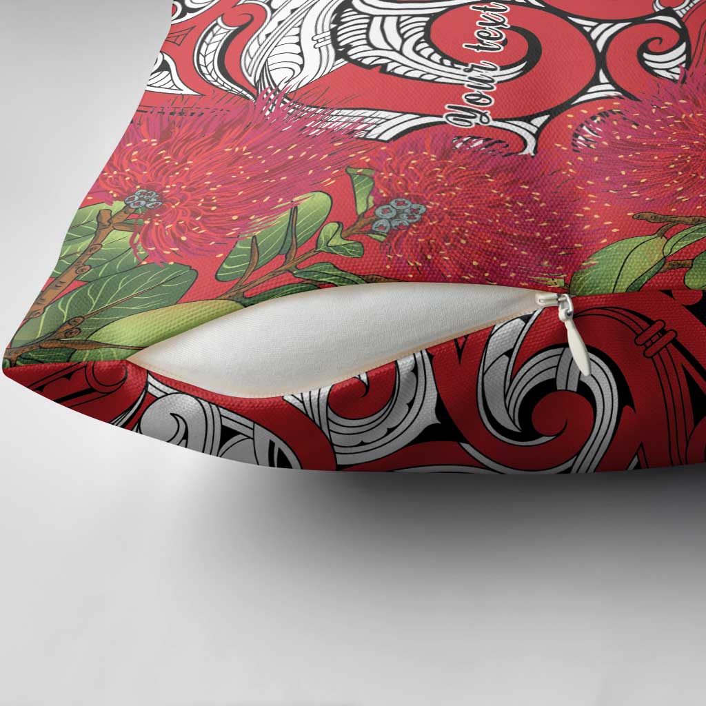 Personalised New Zealand Koru Pohutukawa Pillow Cover Meri Kirihimete Aroha for Christmas LT9 - Polynesian Pride