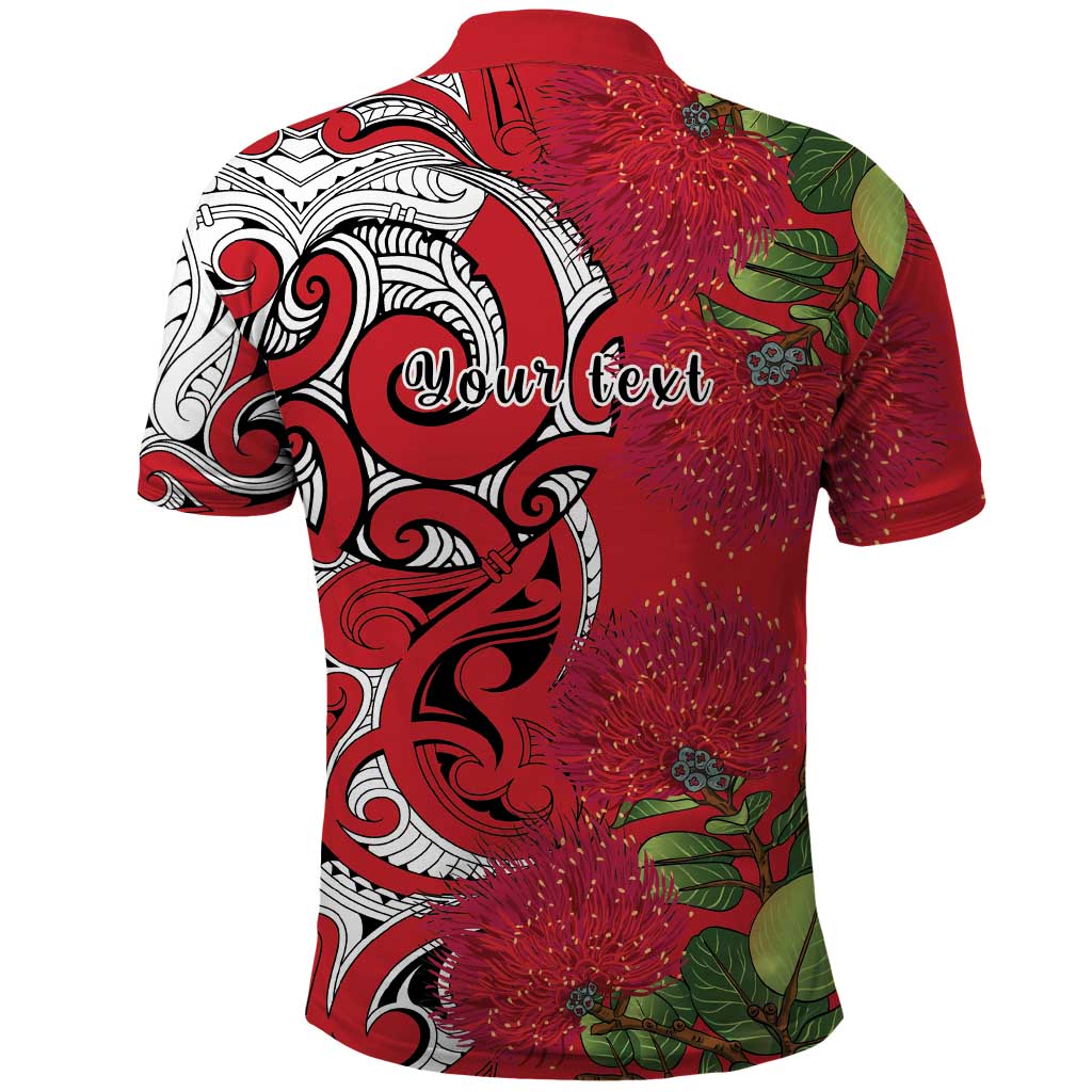 Personalised New Zealand Koru Pohutukawa Polo Shirt Meri Kirihimete Aroha for Christmas LT9 - Polynesian Pride