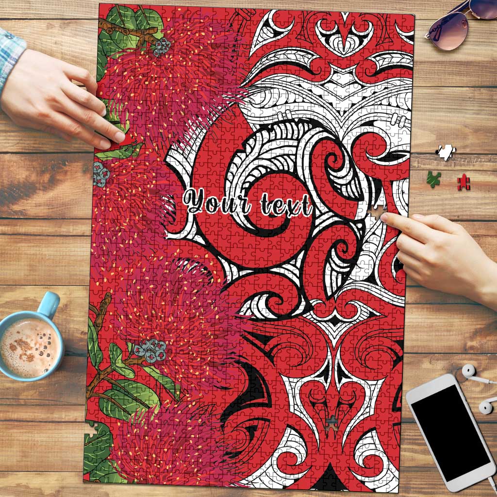 Personalised New Zealand Koru Pohutukawa Puzzle Meri Kirihimete Aroha for Christmas LT9 Red - Polynesian Pride