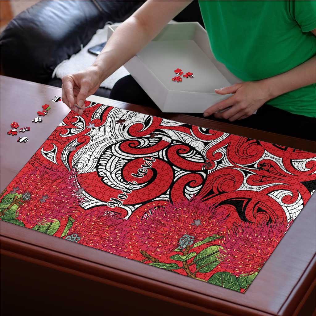 Personalised New Zealand Koru Pohutukawa Puzzle Meri Kirihimete Aroha for Christmas LT9 - Polynesian Pride
