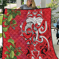 Personalised New Zealand Koru Pohutukawa Quilt Meri Kirihimete Aroha for Christmas LT9 Red - Polynesian Pride