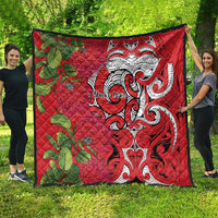 Personalised New Zealand Koru Pohutukawa Quilt Meri Kirihimete Aroha for Christmas LT9 - Polynesian Pride