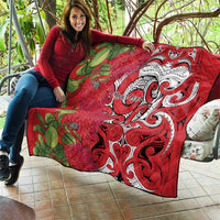 Personalised New Zealand Koru Pohutukawa Quilt Meri Kirihimete Aroha for Christmas LT9 - Polynesian Pride