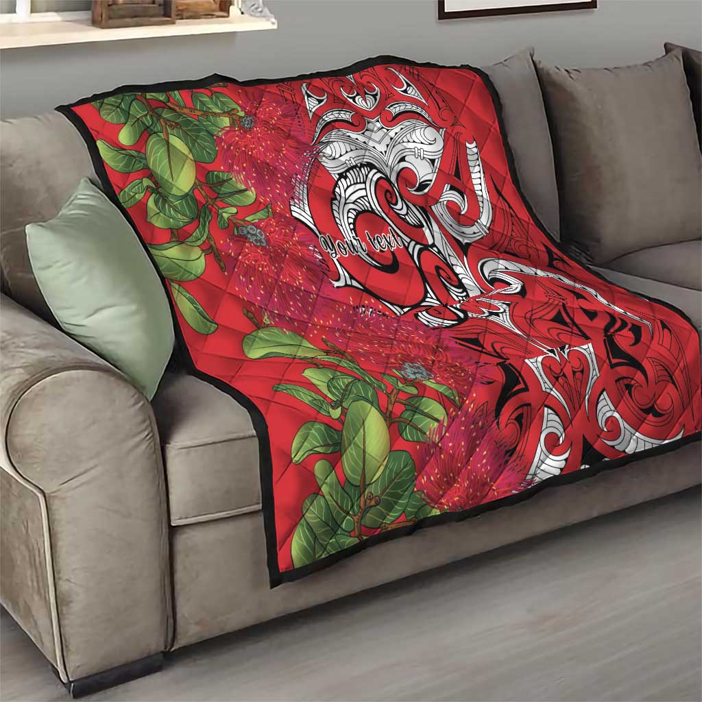 Personalised New Zealand Koru Pohutukawa Quilt Meri Kirihimete Aroha for Christmas LT9 - Polynesian Pride