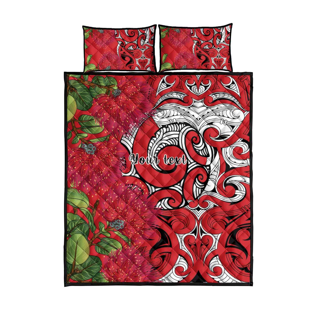Personalised New Zealand Koru Pohutukawa Quilt Bed Set Meri Kirihimete Aroha for Christmas LT9 - Polynesian Pride