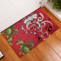 Personalised New Zealand Koru Pohutukawa Rubber Doormat Meri Kirihimete Aroha for Christmas LT9 - Polynesian Pride