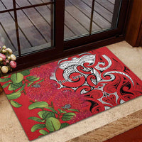 Personalised New Zealand Koru Pohutukawa Rubber Doormat Meri Kirihimete Aroha for Christmas LT9 - Polynesian Pride