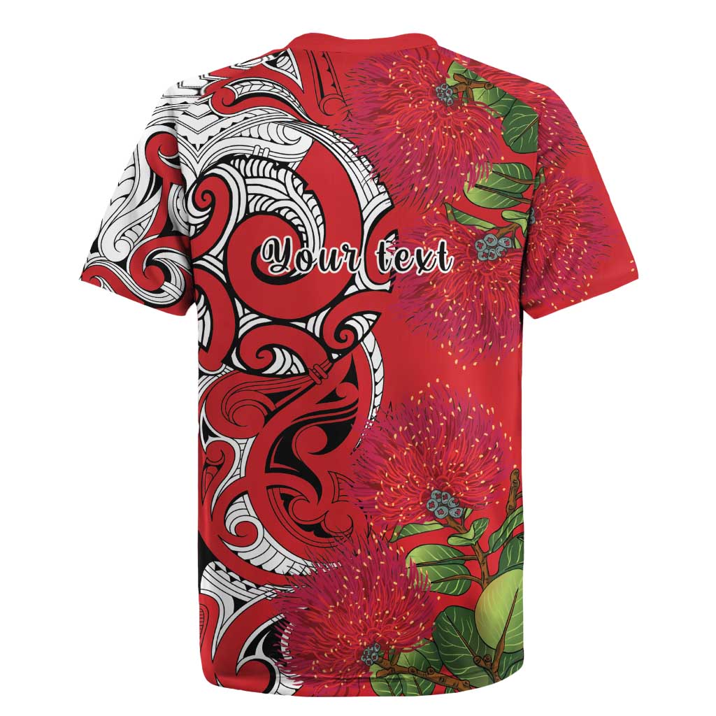 Personalised New Zealand Koru Pohutukawa Rugby Jersey Meri Kirihimete Aroha for Christmas LT9 - Polynesian Pride