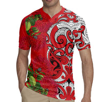 Personalised New Zealand Koru Pohutukawa Rugby Jersey Meri Kirihimete Aroha for Christmas LT9 - Polynesian Pride