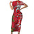 Personalised New Zealand Koru Pohutukawa Short Sleeve Bodycon Dress Meri Kirihimete Aroha for Christmas - Polynesian Pride